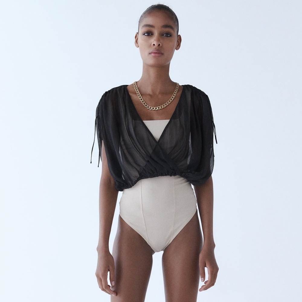 ZARA Metallic Thread Top